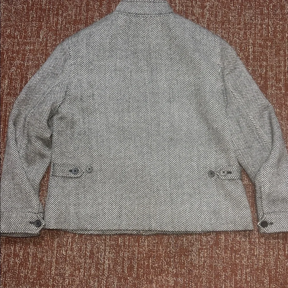 Lauren Ralph Lauren houndstooth zip boxy crop moto style wool alpaca jacket 12 - Picture 4 of 15